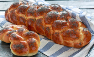 Fresh challah bread for Shabbat.